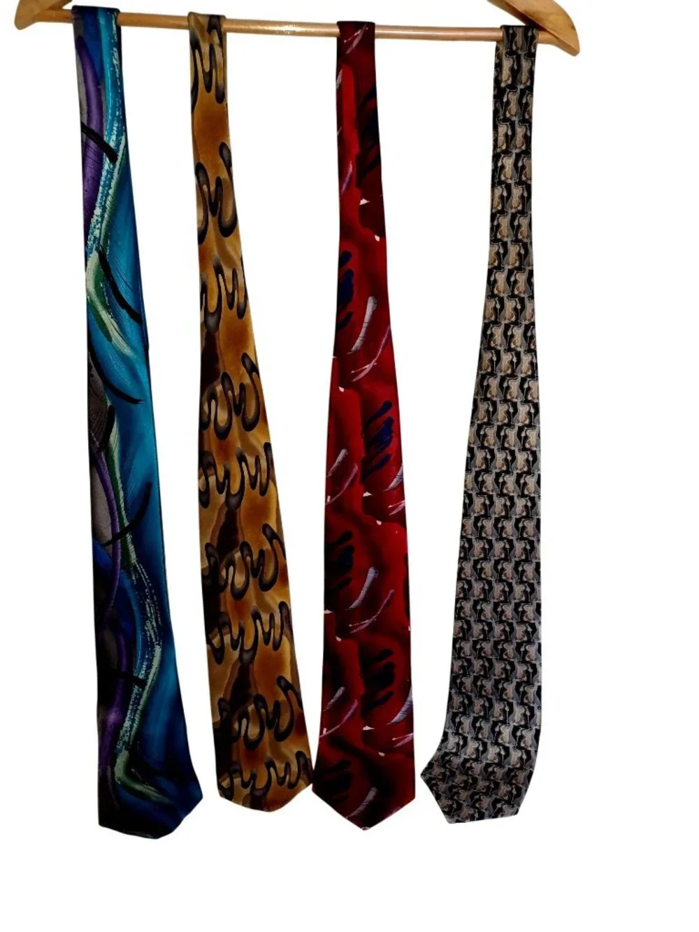 Mens Silk Neckties J. Garcia Grateful Dead Beatles Abstract Musical Lot Of 4